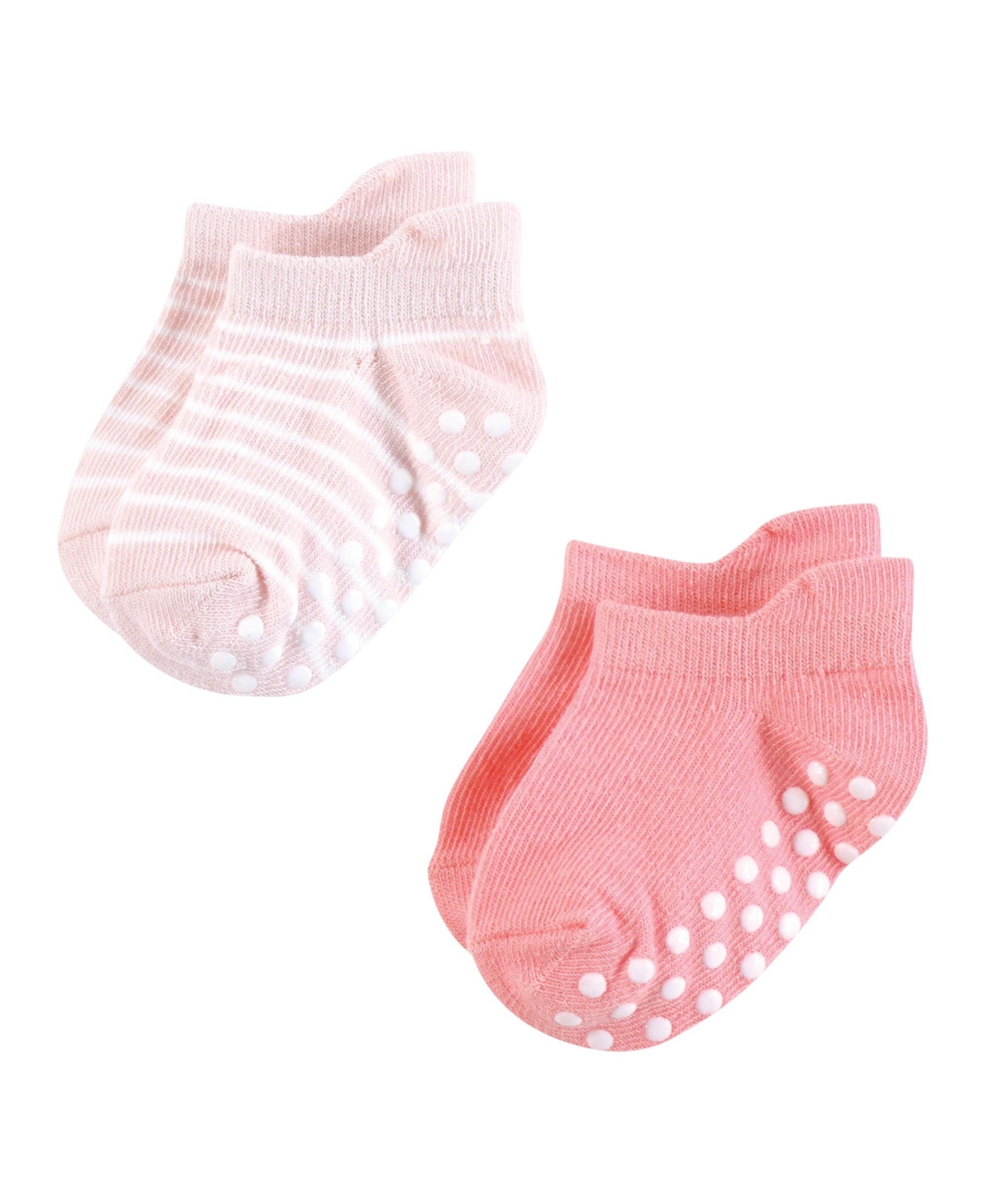 Hudson Baby Baby Girls Hudson Non-Skid No-Show Socks Asst Stripes, 12-24 Months