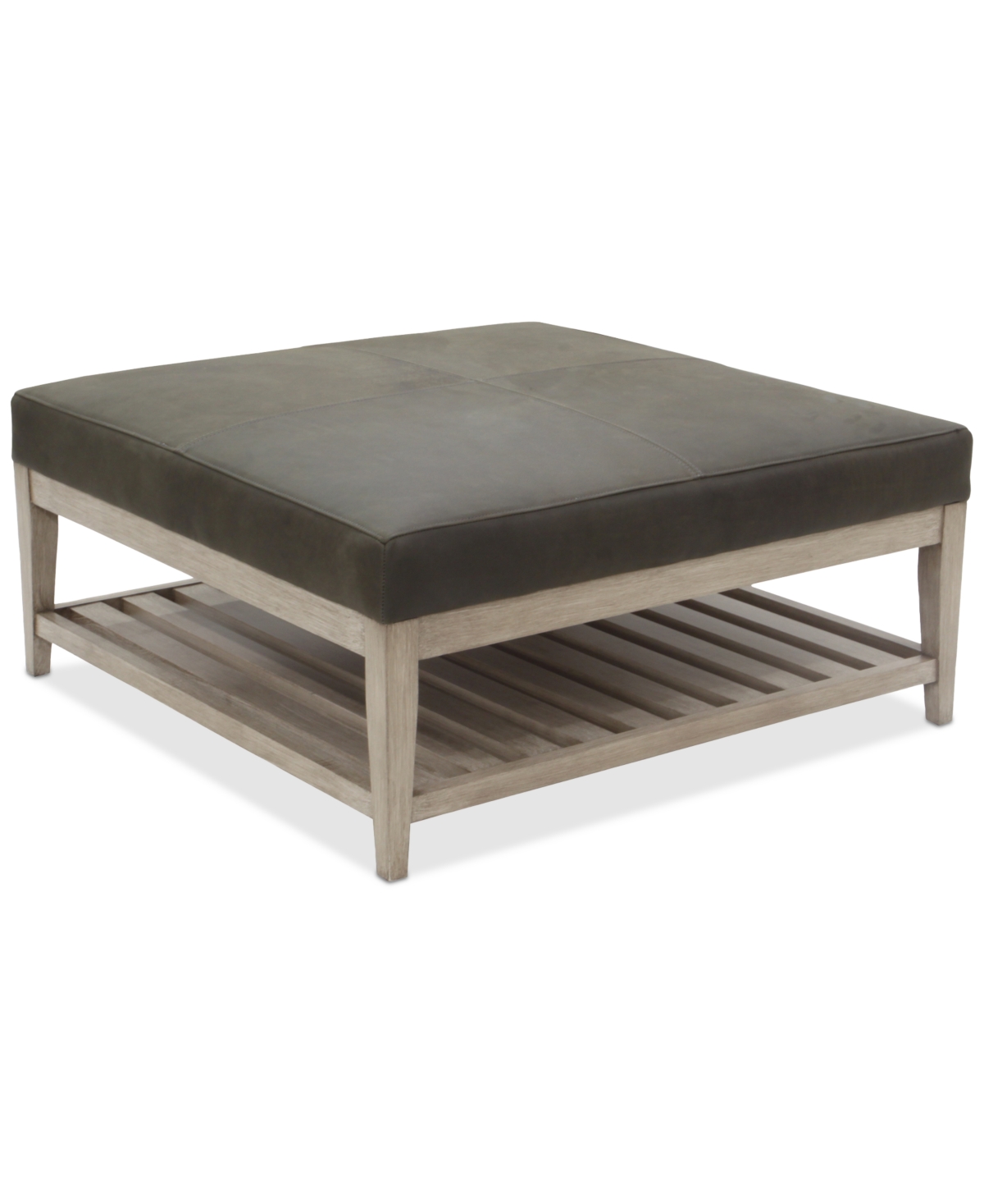 Macy's Reiter Leather Cocktail Ottoman, Exclusively At Macys In Iron