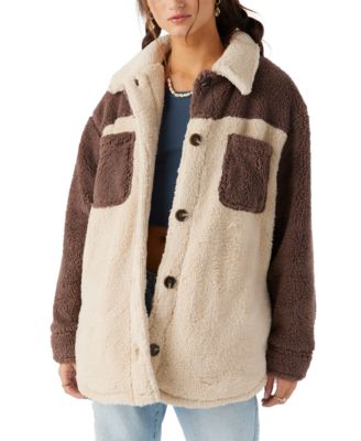 O'Neill - Juniors' Heath Colorblocked Long-Sleeve Sherpa Jacket