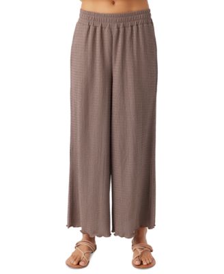 O'Neill - Juniors' Bridgette Smocked-Waist Wide-Leg Pants