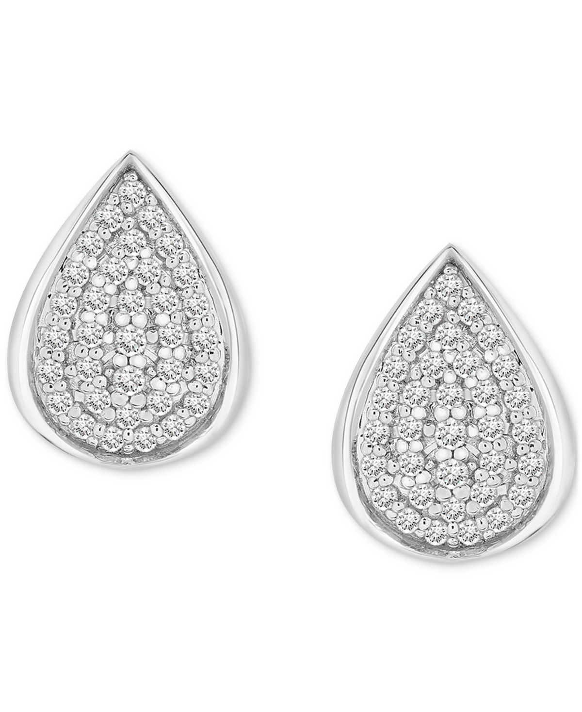 Macy's 2-pc. Set Diamond Teardrop Pendant Necklace & Earrings (1/2 Ct. T.w.) In Sterling Silver, Exclusivel In Sterling Silver