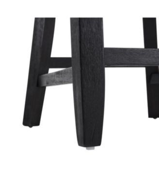 26.5" Counter Height Stools Set of 2, Upholstered with Backrest and Rubber Wood Frame-The Pop Home