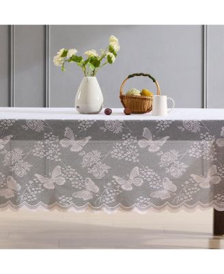 Butterfly Floral Lace Wrinkle-Resistant Tablecloth