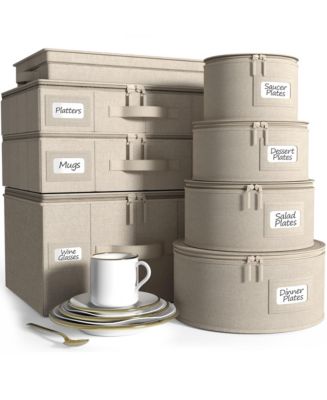 Sorbus Hard Shell Dinnerware and Mug Storage Cases 8-Piece Set - Macy's