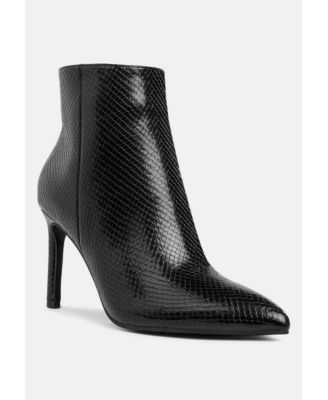 Womens Tatria Textured Stiletto Heel Ankle Boots