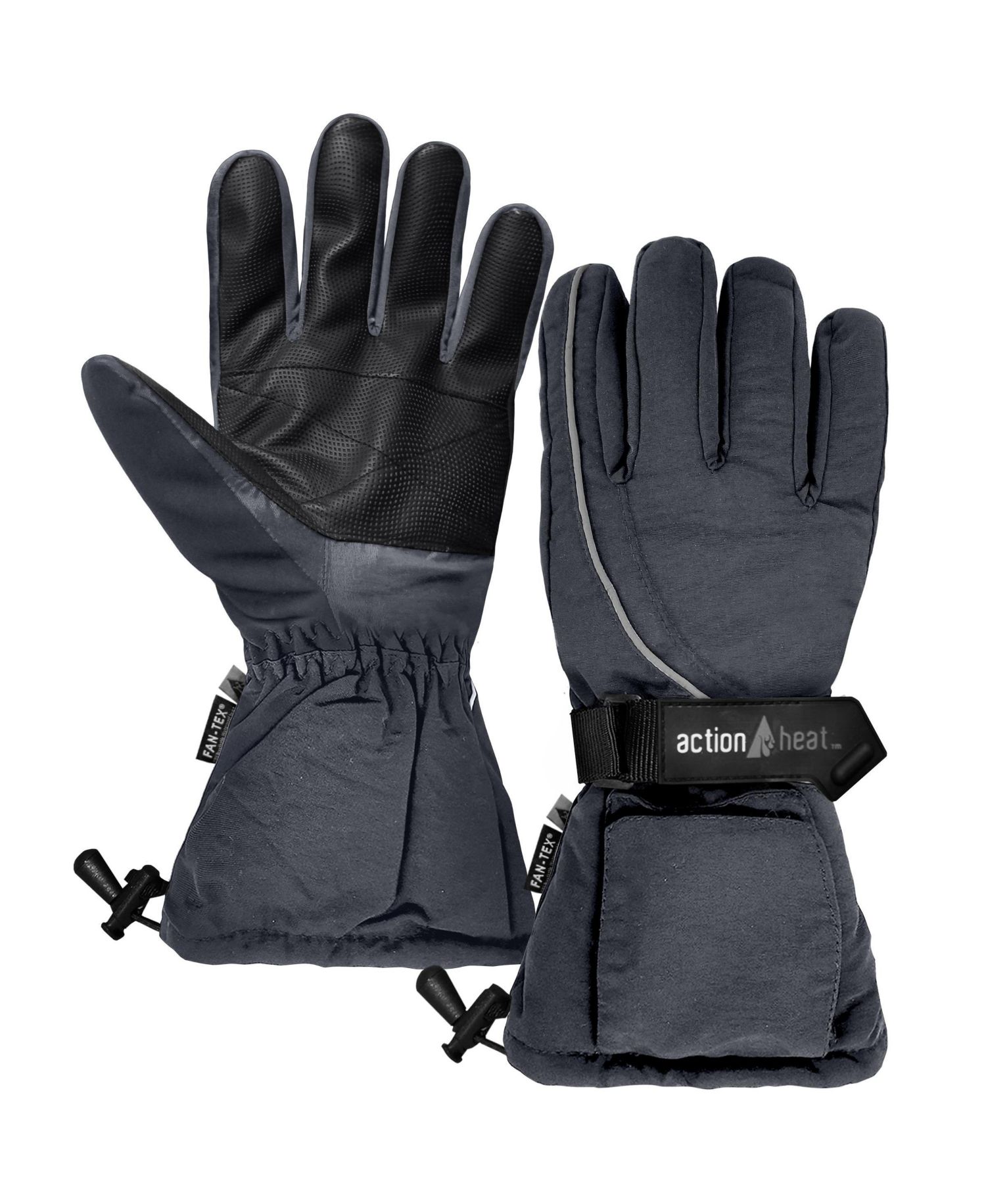 AA Battery Heated Snow Gloves - Women's - Navy - One Size