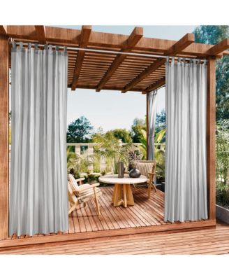 Outdoor Cabana Stripe UV Protected Privacy Tab Top Curtain Panel, 52"x84"