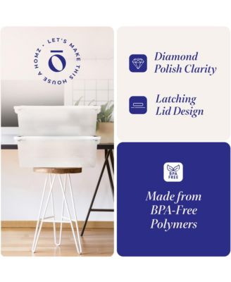 64Qt Stackable Plastic Storage Bin Container Box w/Latch Lid, Clear(2 Pack)