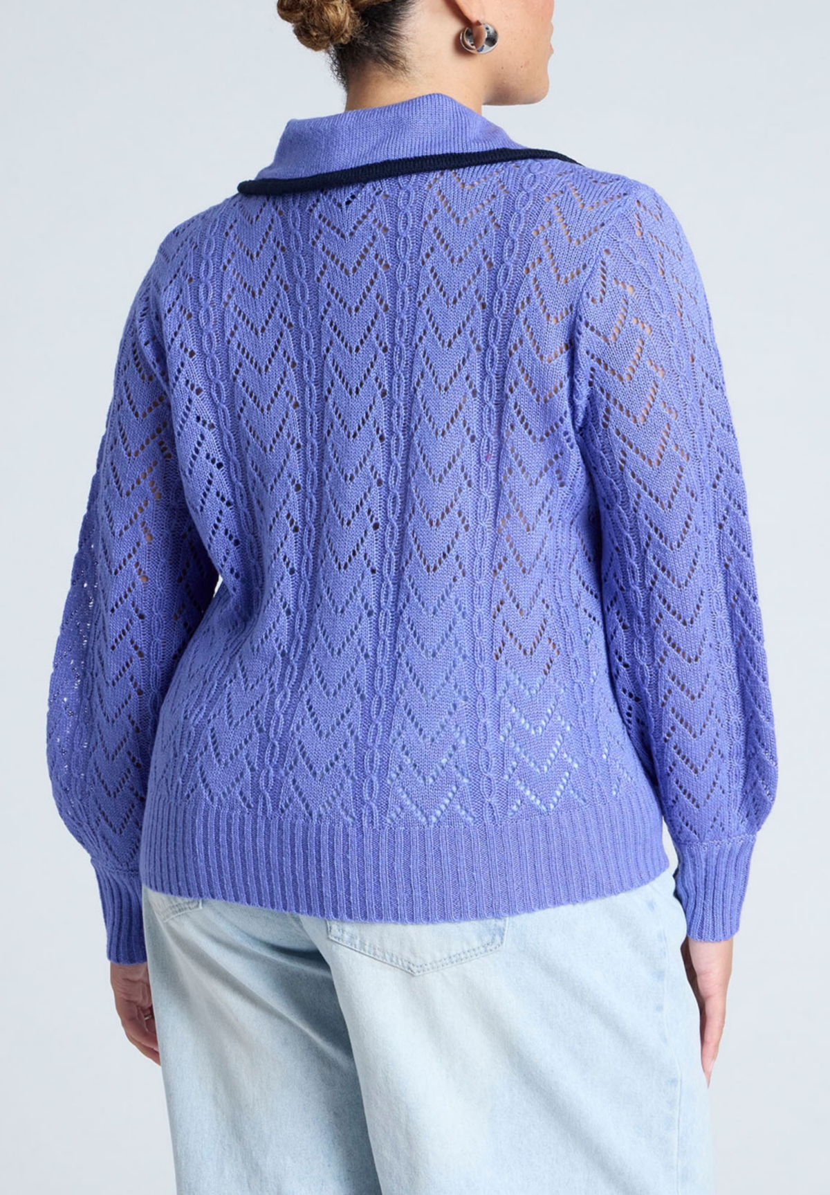 Eloquii Plus Size Collared Sweater With Tie