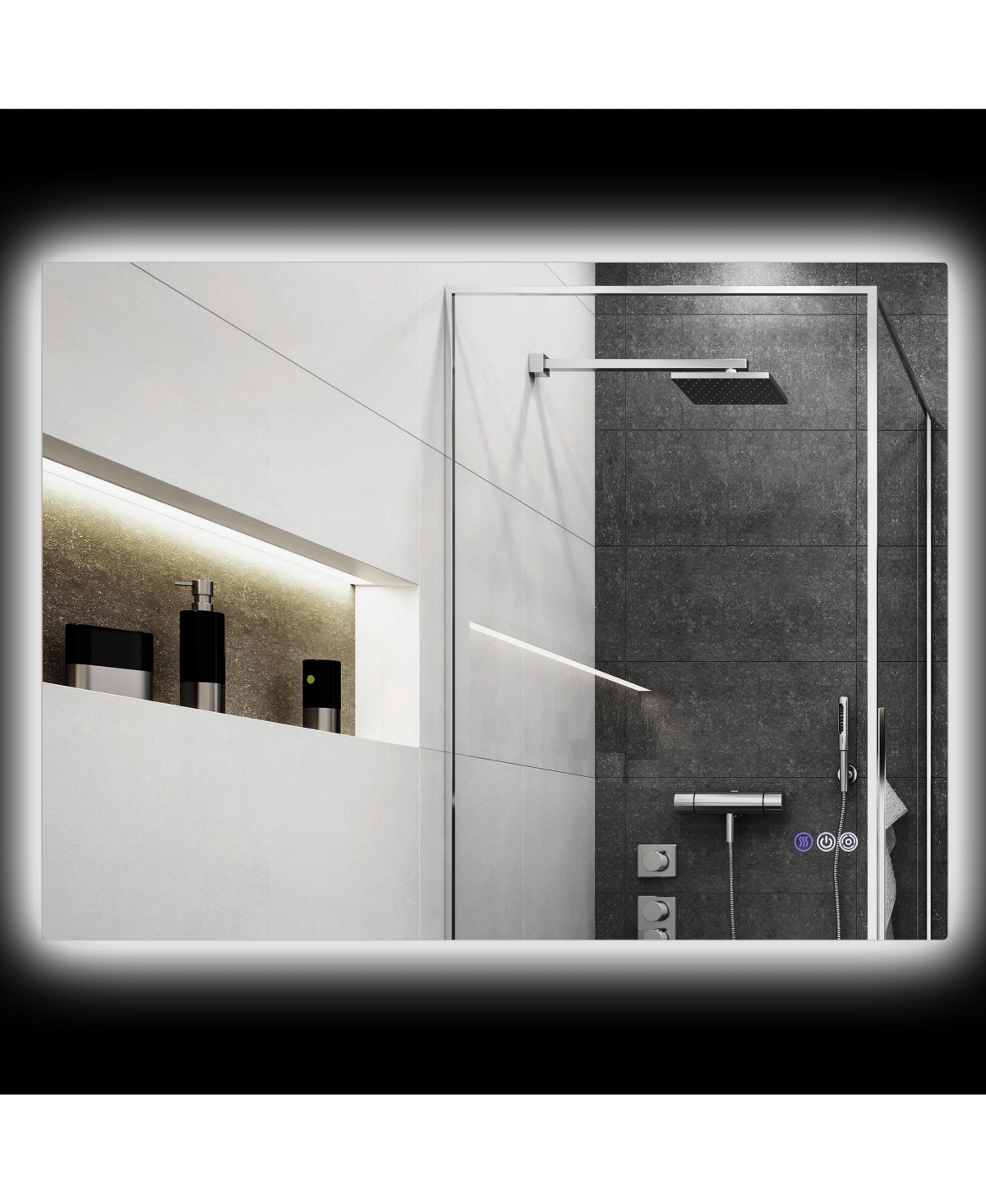 47&#x22; x 35&#x22; Dimmable Led Bathroom Mirror w/ Infinite Color Temp - Clear