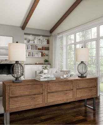 26" Modern Rustic Farmhouse Style Table Lamp Set