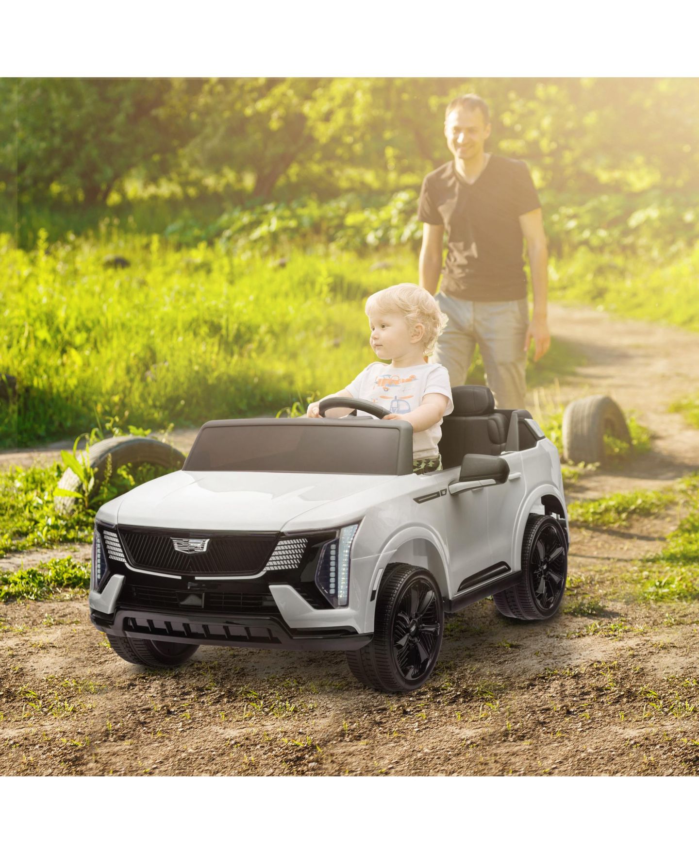 Детская игрушка Qaba Escalade IQ 2025 Remote Control 2-Seater Ride-On Truck, от 3 лет, цвет: Белый — фото 2