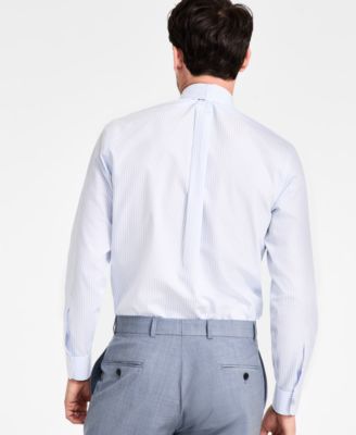 Men's Regular-Fit Non-Iron Spread Collar Stripe Broadcloth Dress Shirt