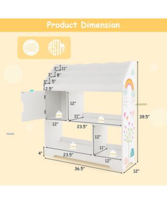 Kids Toy Storage Organizer with Book Shelf and Storage Cabinet