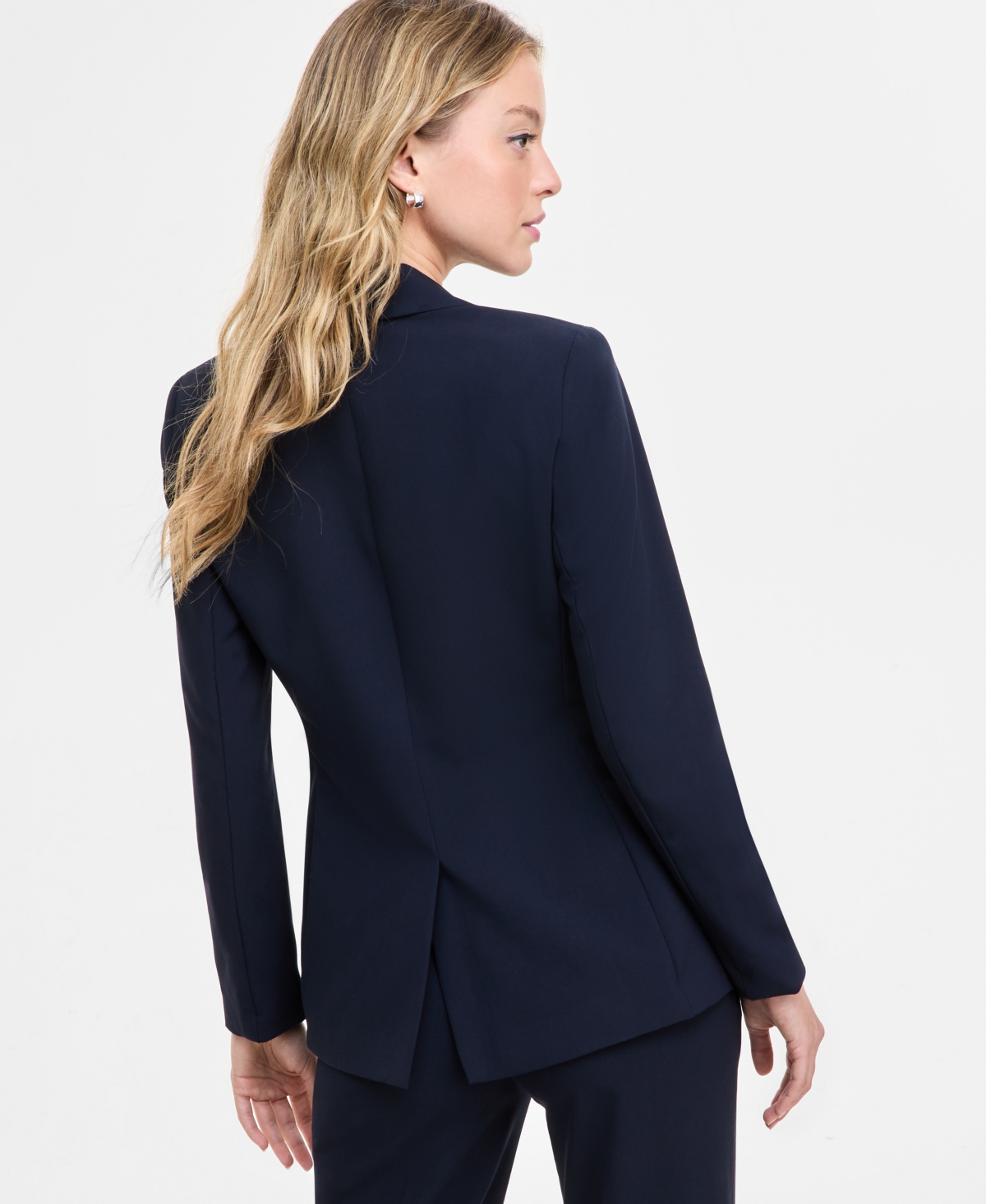Bar Iii Women's One-button Notch-collar Blazer, Created For Macy's In Bar Navy
