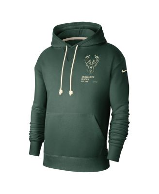 Men's Hunter Green Milwaukee Bucks Courtside Standard Issue Premium Performance Pullover Hoodie