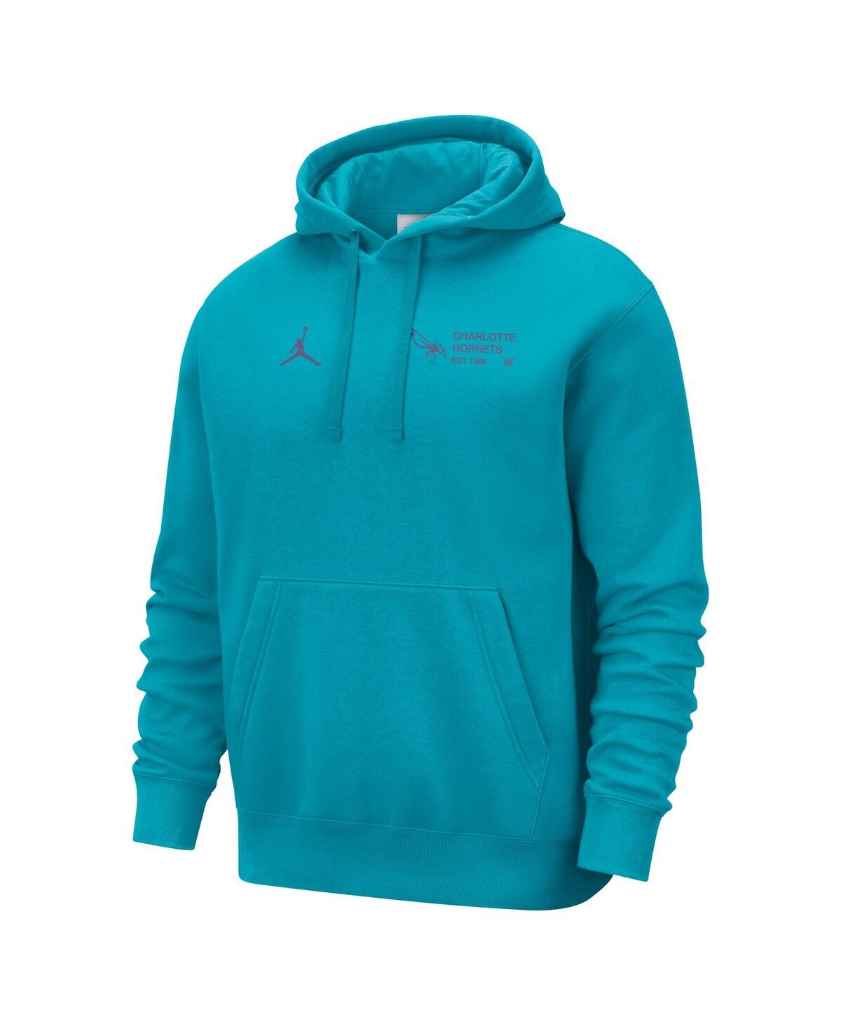 Jordan Men's Teal Charlotte Hornets Courtside Club Pullover Hoodie In Teal