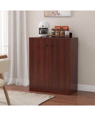 2-Door Modern Floor Storage Cabinet with 3-Tier Shelf