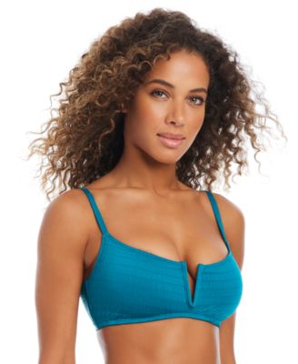 Bar III - Women's Pucker Up V-Wire Bralette Bikini Top, Exclusively at Macy's