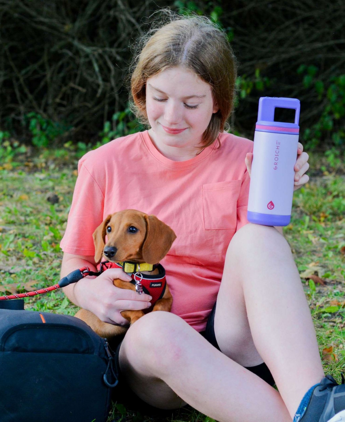 Grosche Alpine Flip 'N Sip 2 Pc. Kids Insulated Water Bottle with Straw -/ Purple