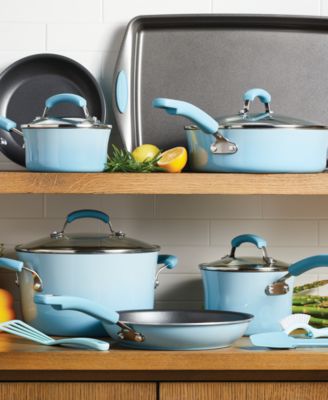 Classic Brights Hard Enamel Nonstick Cookware Set, 14-Piece