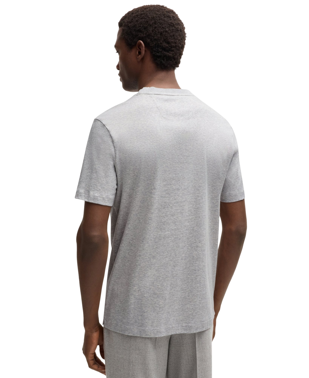 Hugo Boss Boss By  Men's Regular-fit Mercerized-cotton T-shirt In Open Gray
