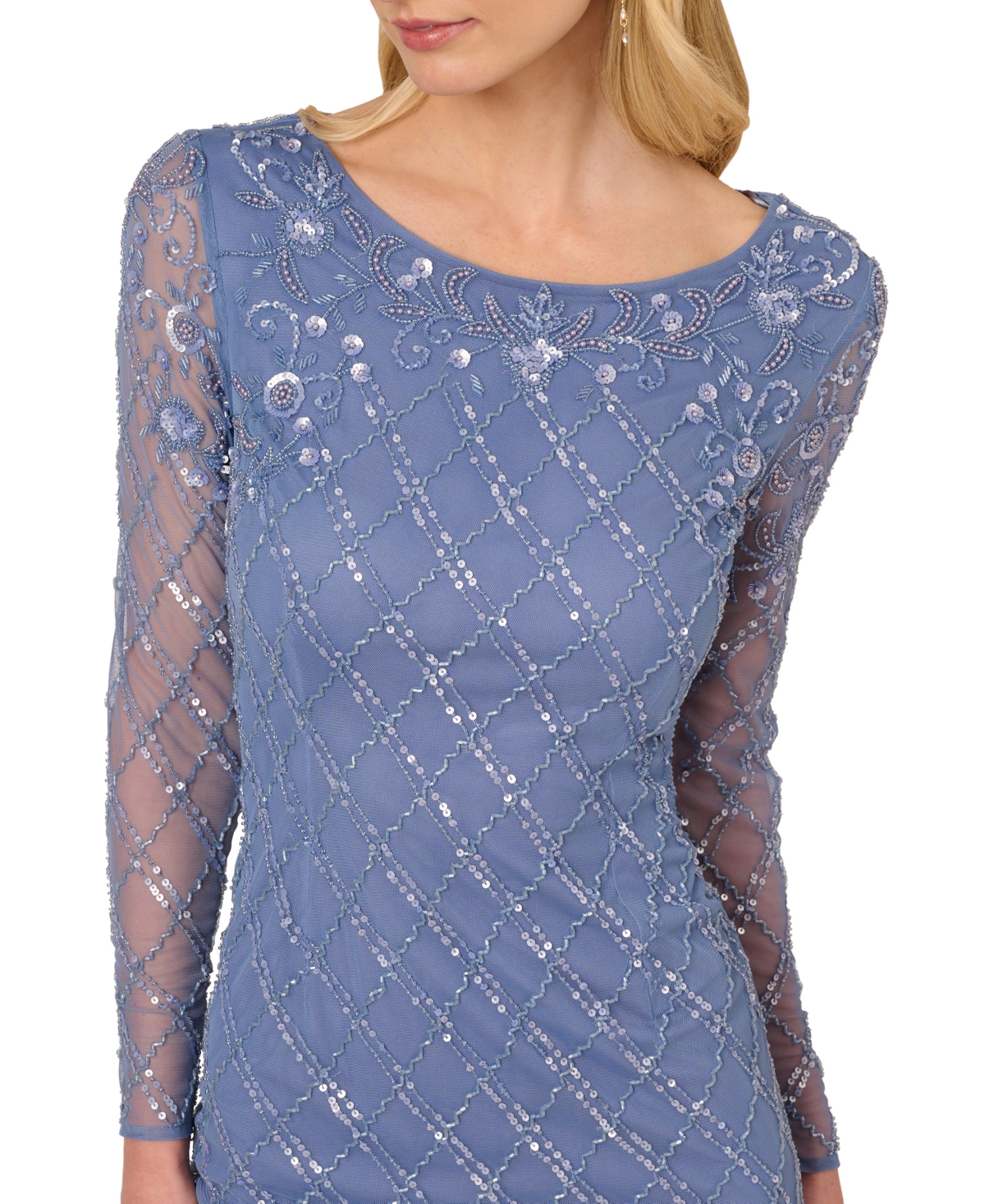 ADRIANNA PAPELL EMBELLISHED SHEATH DRESS 