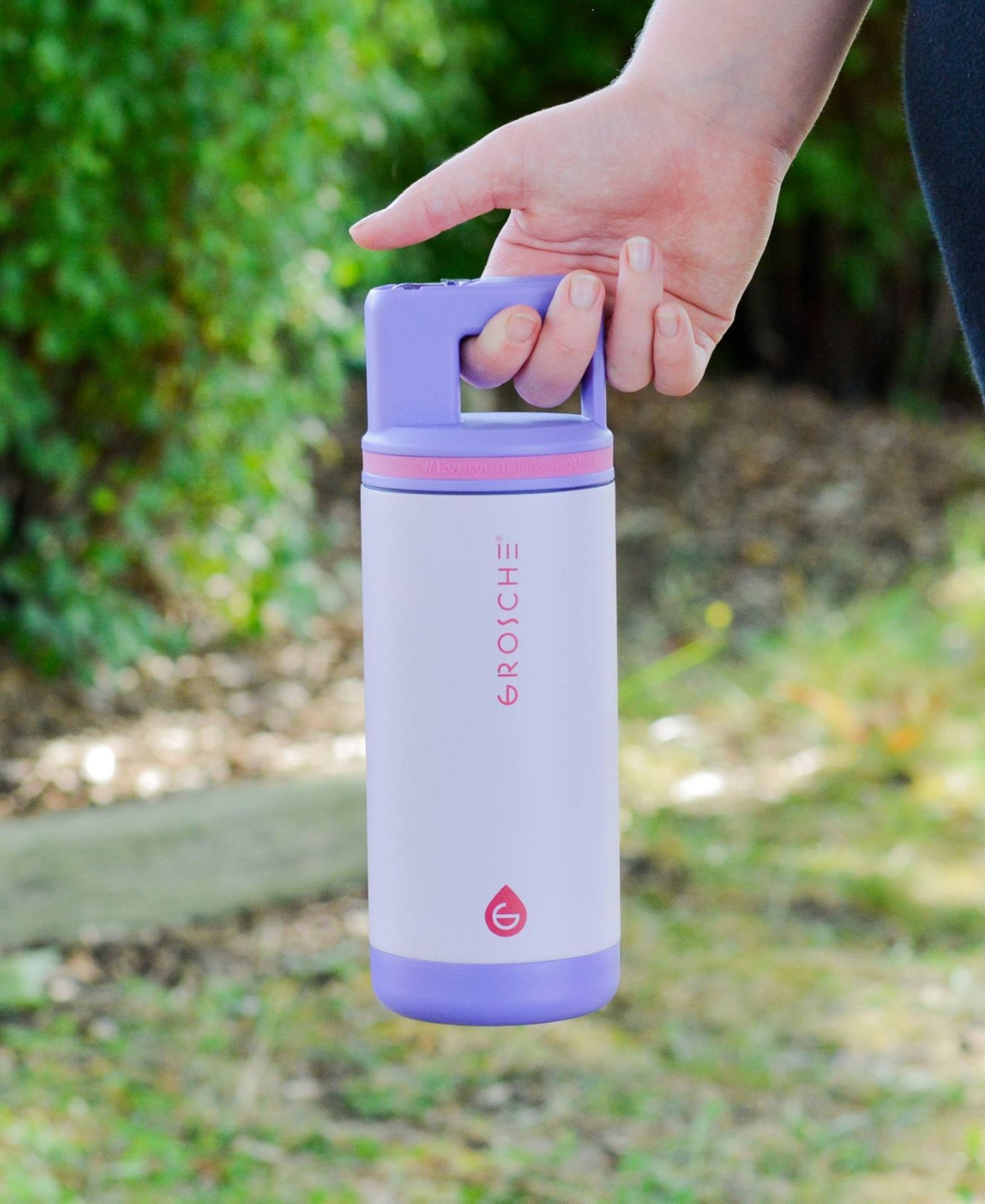 Grosche Alpine Flip 'n Sip 16 Oz. Kids Insulated Water Bottle With Straw In Cosmic Purple
