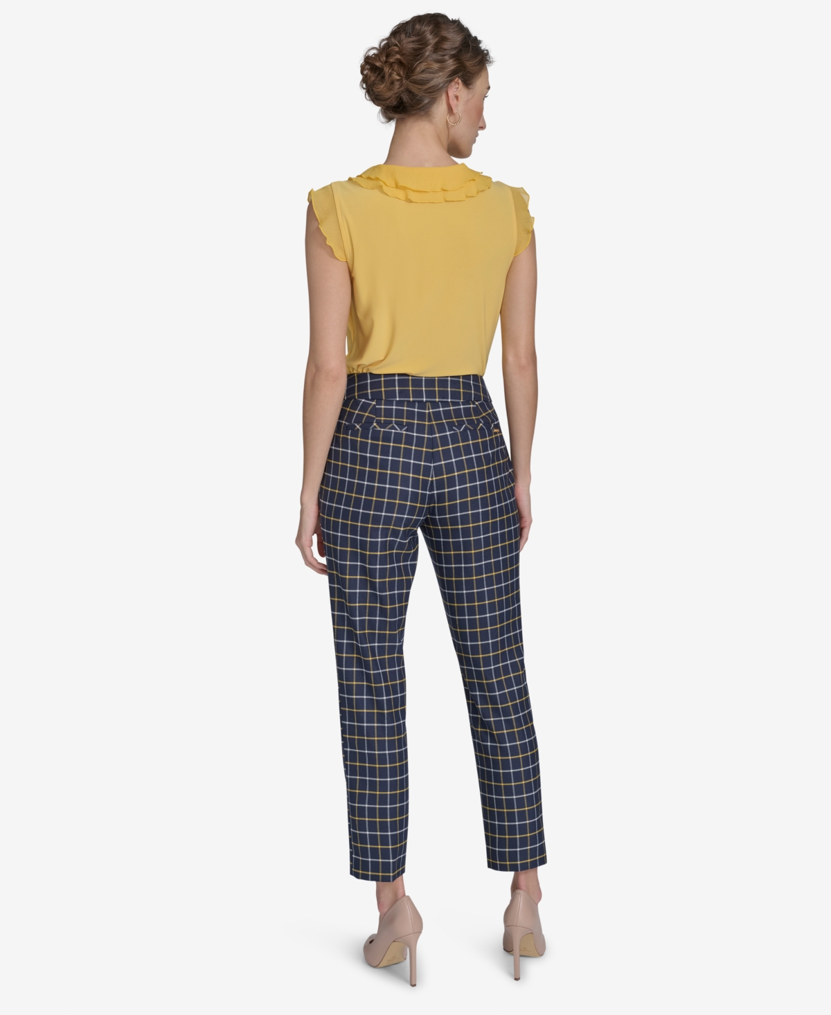 Tommy Hilfiger Women's Plaid-print Slim-fit Ankle Pants In Midnight Multi