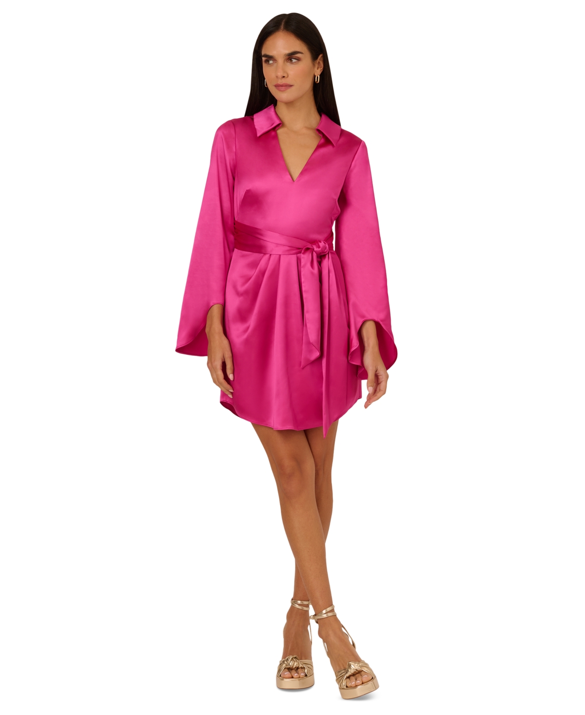 Adrianna by Adrianna Papell Women's Satin Shirtdress
