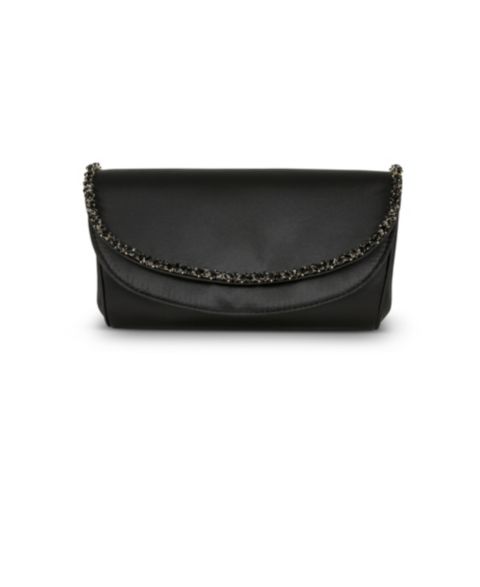 Женский клатч Jewel Badgley Mischka Talia Double Flap Clutch with Crystal Necklace, цвет: Чёрный