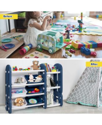 Kids Toy Storage Organizer with Bins and Multi-Layer Shelf for Bedroom Playroom