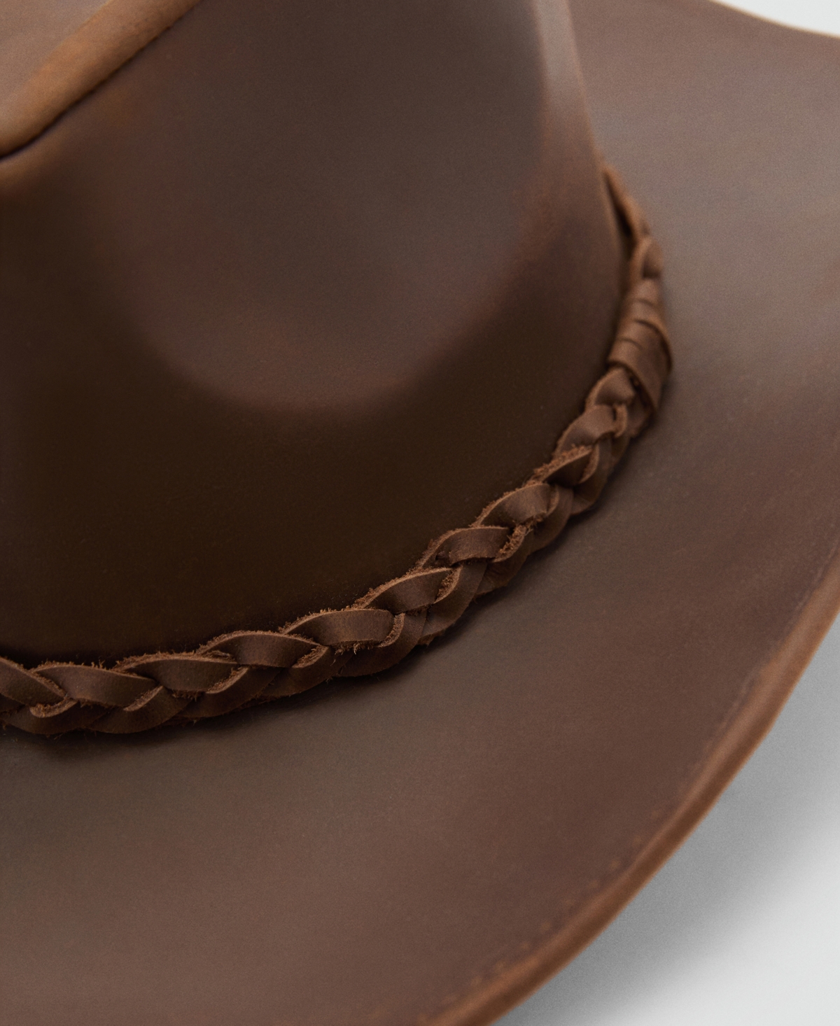 Mango Women's Braided Detail Leather Hat