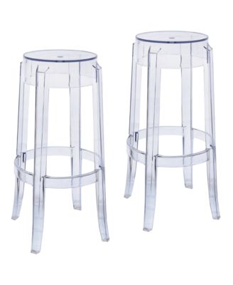 Averill Plastic Barstool with Clear Acrylic Seat and Legs