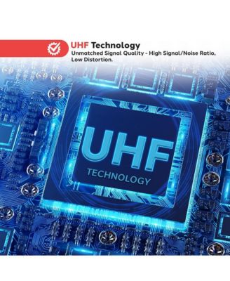 UHF Wireless Microphone System Kit with (2) Body-Pack Transmitters, Headset & Lavalier Mics, Rack Mountable