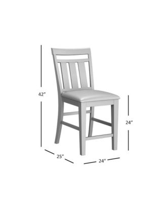 Distressed Rustic Solid Acacia Upholstered Slat-back Barstool (Set of 2)