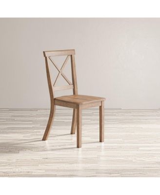 Eastern Tides Coastal Wire-Brushed Wood X-Back Acacia Dining Chair (Set of 2)
