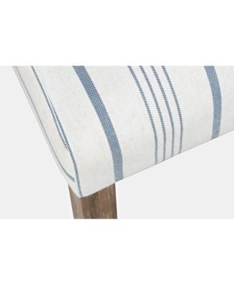 Coastal Wire-Brushed Wood Upholstered Parsons Dining Chair (Set of 2)