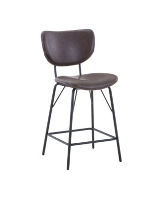 Modern Faux Leather Split-Back Upholstered Counter Height Barstool (Set of 2)