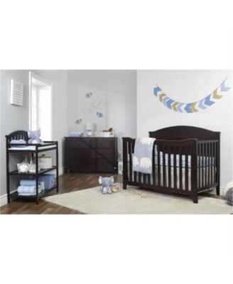 4-in-1 Convertible Crib – Solid Wood Baby Crib with Mattress Base Adjustments, Toddler Bed Sold Separately