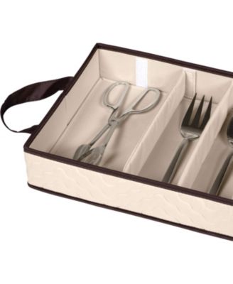 Flatware Storage Case for cutlery - Holds a 12 Serving Set in 5 compartments