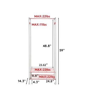 Metal Clothes Rack with Wheels: Portable Garment Organizer with Storage Shelves