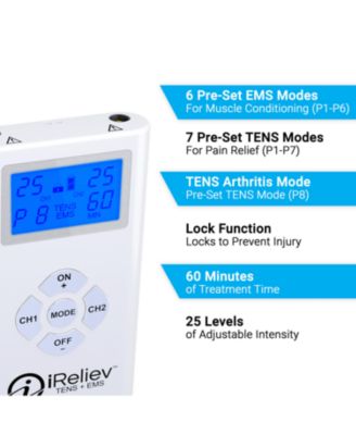 TENS + EMS Muslce Stimulation for Pain Relief, Arthritis & Muscle Recovery