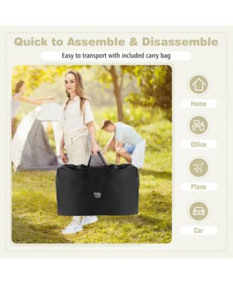 Baby Bedside Sleeper Bassinet Bed Folding Portable Adjustable Crib w/ Storage