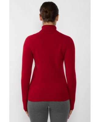 Women's 100% Pure Cashmere Long Sleeve Turtleneck Pullover Sweater