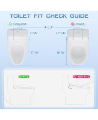 Electric Bidet Toilet Seat with Side Panel, Elongated Heated Toilet Seat