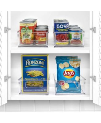 4 Pack Medium Stackable Clear Storage Bins with Handles