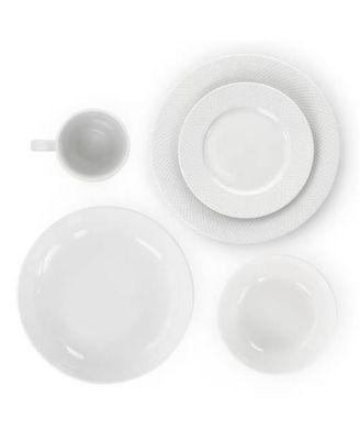 18-Piece Porcelain Dish Set – Service for 4 with Dinner Plates, Cereal Bowls & Coffee Mugs