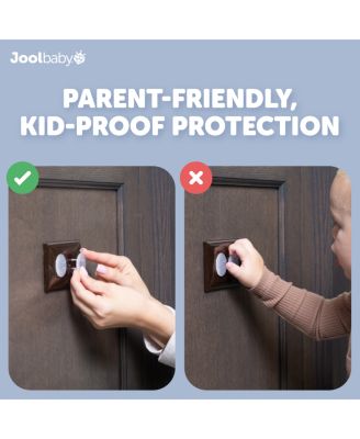 Toddler Jool Outlet Covers (32 Pack) Safety - Easy Adult Removal, Plug Protectors Proofing Electric Sockets - Transparent Design