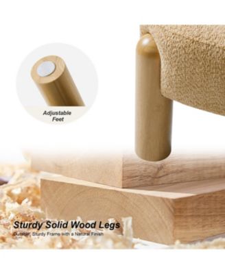 Vanessa Modern Armchair with Solid Wood Legs and Adjustable Foot